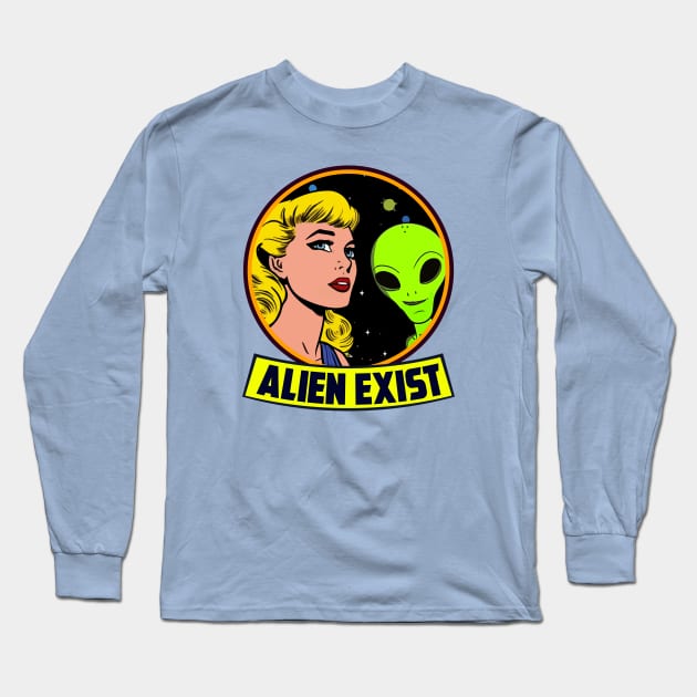 ALIEN EXIST Long Sleeve T-Shirt by theanomalius_merch